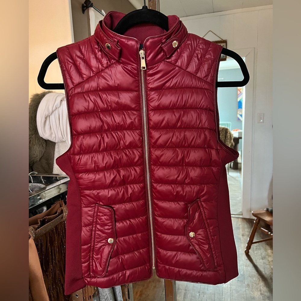 Red Puffer Vest- Size S